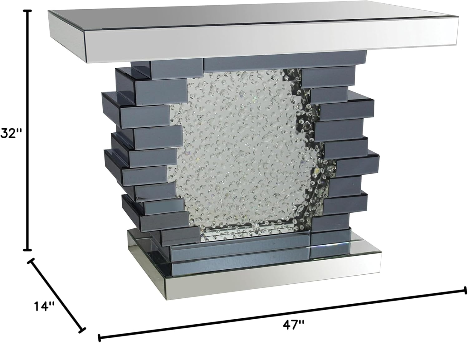 ACME Nysa Console Table Mirrored