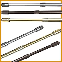 Byour3 - Rods with Double Pressure Spring for Glass Doors and Windows Adjustable Extendable Rods Window Curtains for Kitchen Bathroom Bedroom Curtains (Polished Gold, 50 to 76 cm)