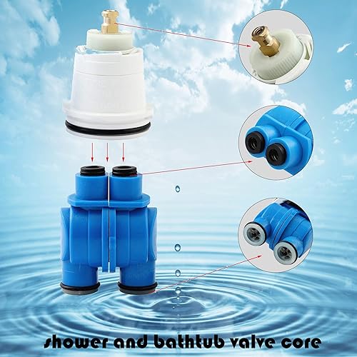 Miniatura 5 de Paquete de 2 cartuchos de ducha RP19804 de repuesto para tina y ducha Delta serie 13001400, compatible con válvulas de monitor Delta Select (1993