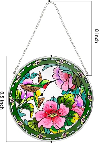 Miniatura 2 de Colibrí atrapasoles  100% vitral colgante de ventana, decoración de ventana interior, atrapasoles para ventanas, regalos para mujeres, Navidad (6.5