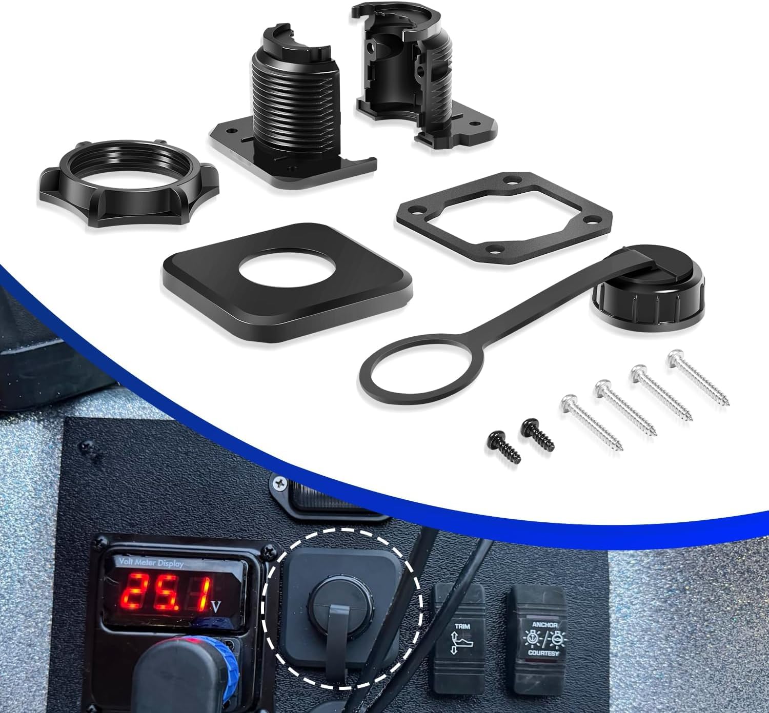 Kit de connecteurs de cloison pour Garmin LiveScope Plus LVS34/LVS62 – Système de déconnexion Rapide étanche | Remplacement pour 010-13350-00