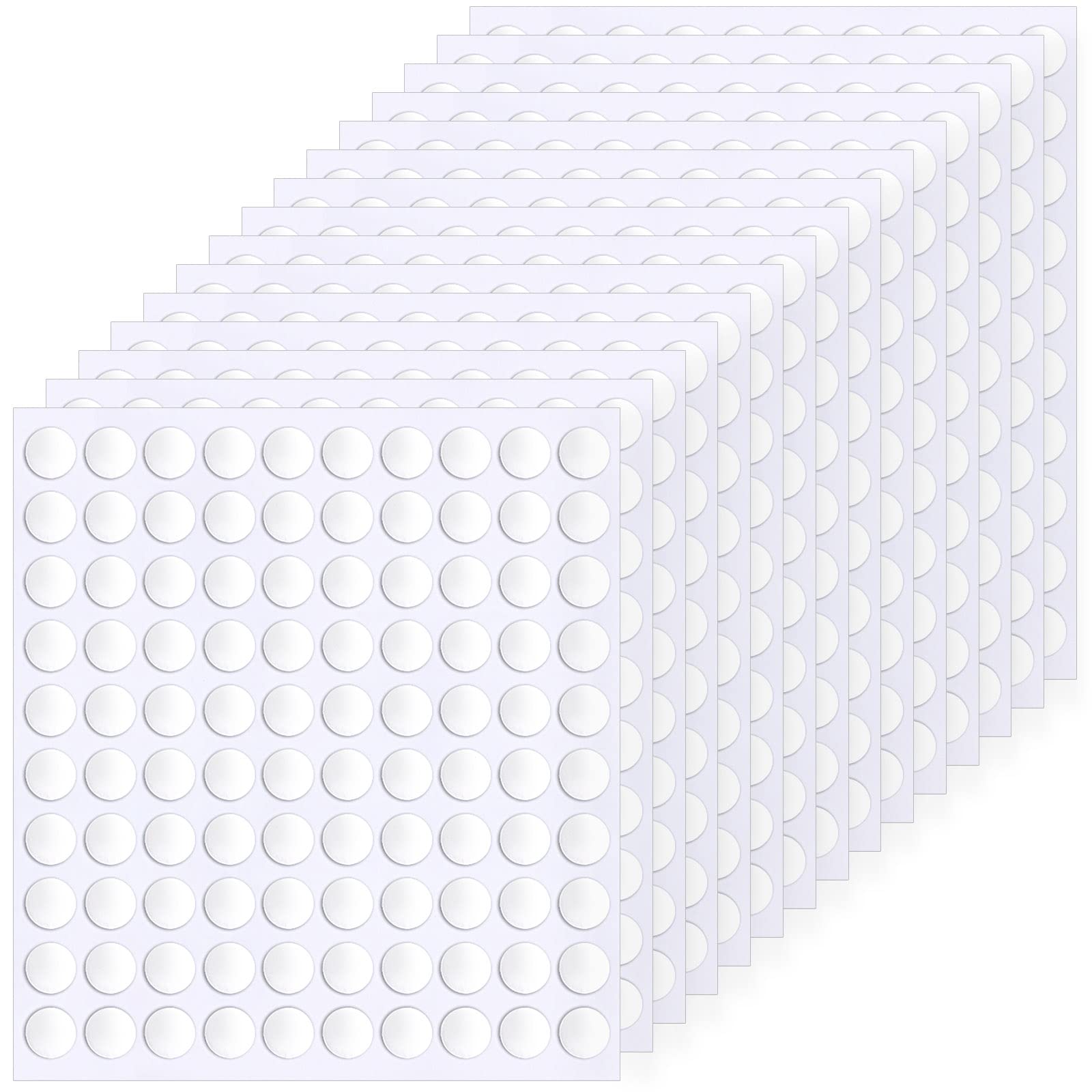 1500 Pieces Double Sided Adhesive Dots Clear Sticky Tack Tape Removable Stickers Acrylic Round Putty Waterproof Sticky Dot for Balloon Craft DIY Art Office Supplies (10mm, 1500)