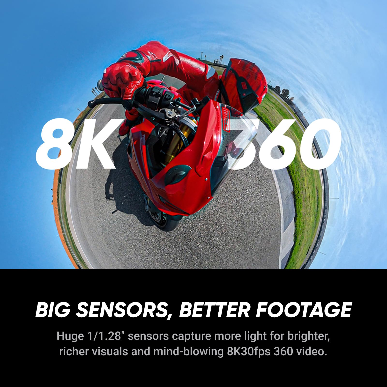 Insta360 X5 MM93 Championship Edition – wodoszczelna kamera sportowa 8K 360°, doskonała przy słabym oświetleniu, niewidoczny efekt selfie, wytrzymałe wymienne soczewki, akumulator 205 min, ochrona