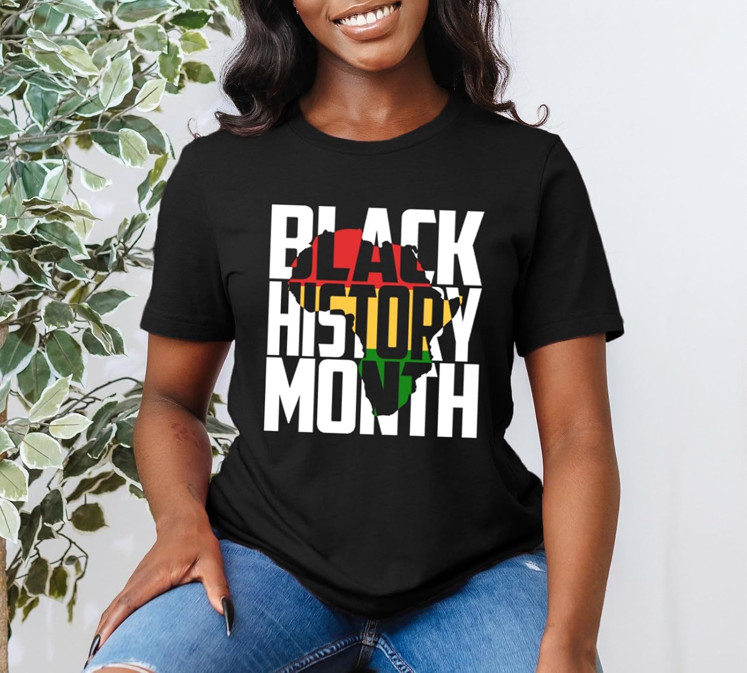 Black History Month Shirt for Women Africa Map Tshirt African-American Tee Shirts - Image 3
