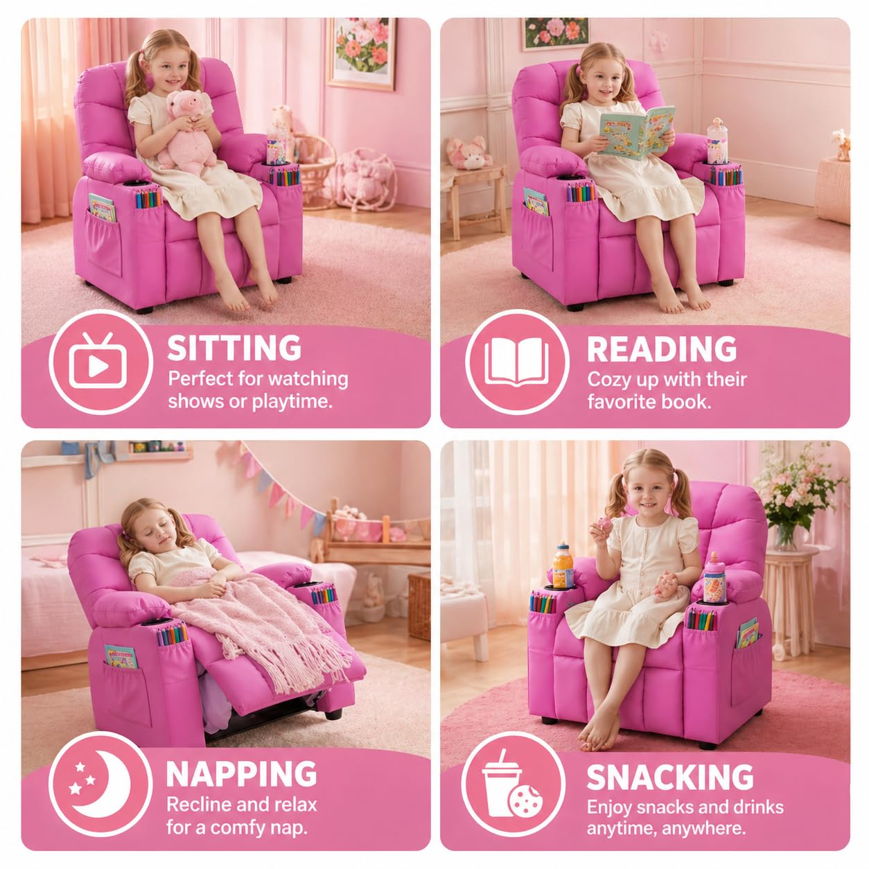 Amazon.co.jp: 子供用リクライニングチェア PUレザー 幼児用ビッグ
