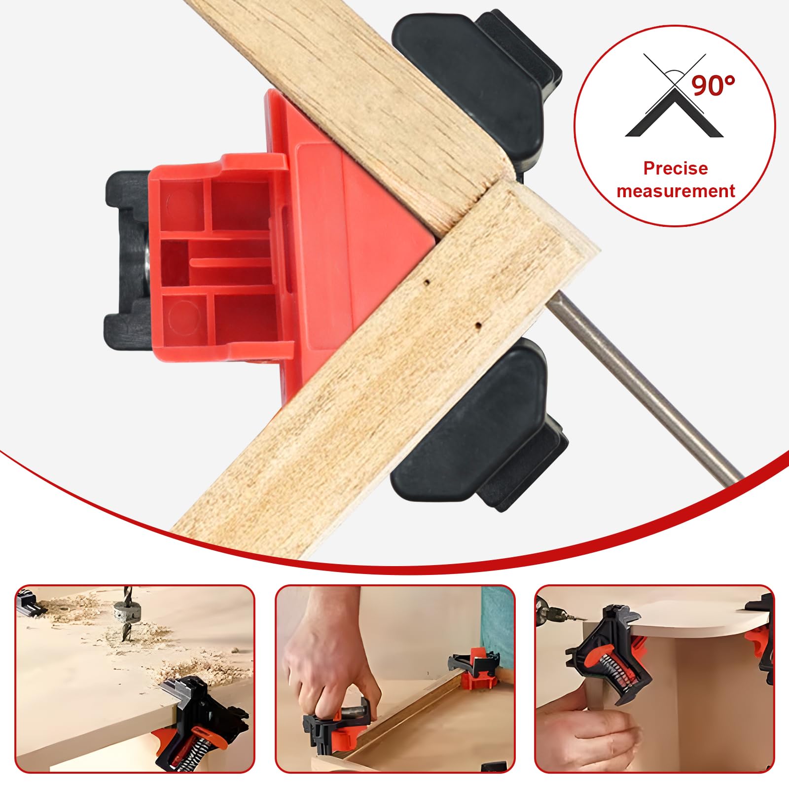 Sargento Escuadra,4 Piezas Sargentos Carpintero 90 Grados,Sargento Carpintero ABS Engrosada,Resorte Fuerte,Rango de Sujeción (5-22mm),Sargentos para Madera para Marcos de Cuadros,Paneles,Vidrio