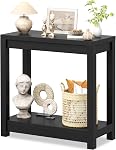 Cyclysio Table de console en bois, Table de canapé avec entreposage, Table d'entrée avec étagères, 47” Table de console étroite avec stockage ouvert pour entrée, noir