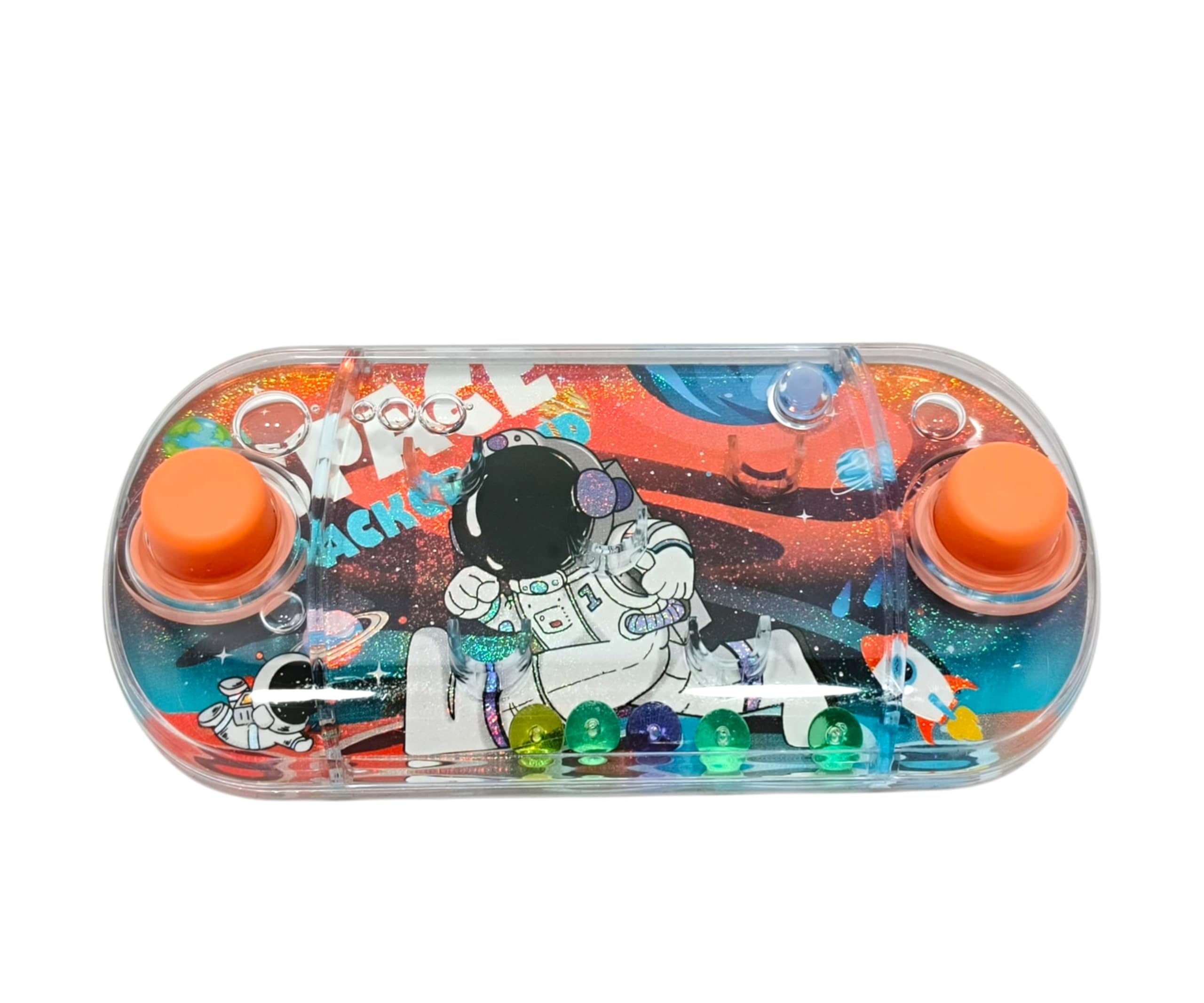 Astronaut Space Theme Water Ferrule Game Toy Glitter Liquid Ring Toss for Kids, Stress Relief Fidget Toy Travel Friendly Portable Arcade Game (Age-3+)-image-14