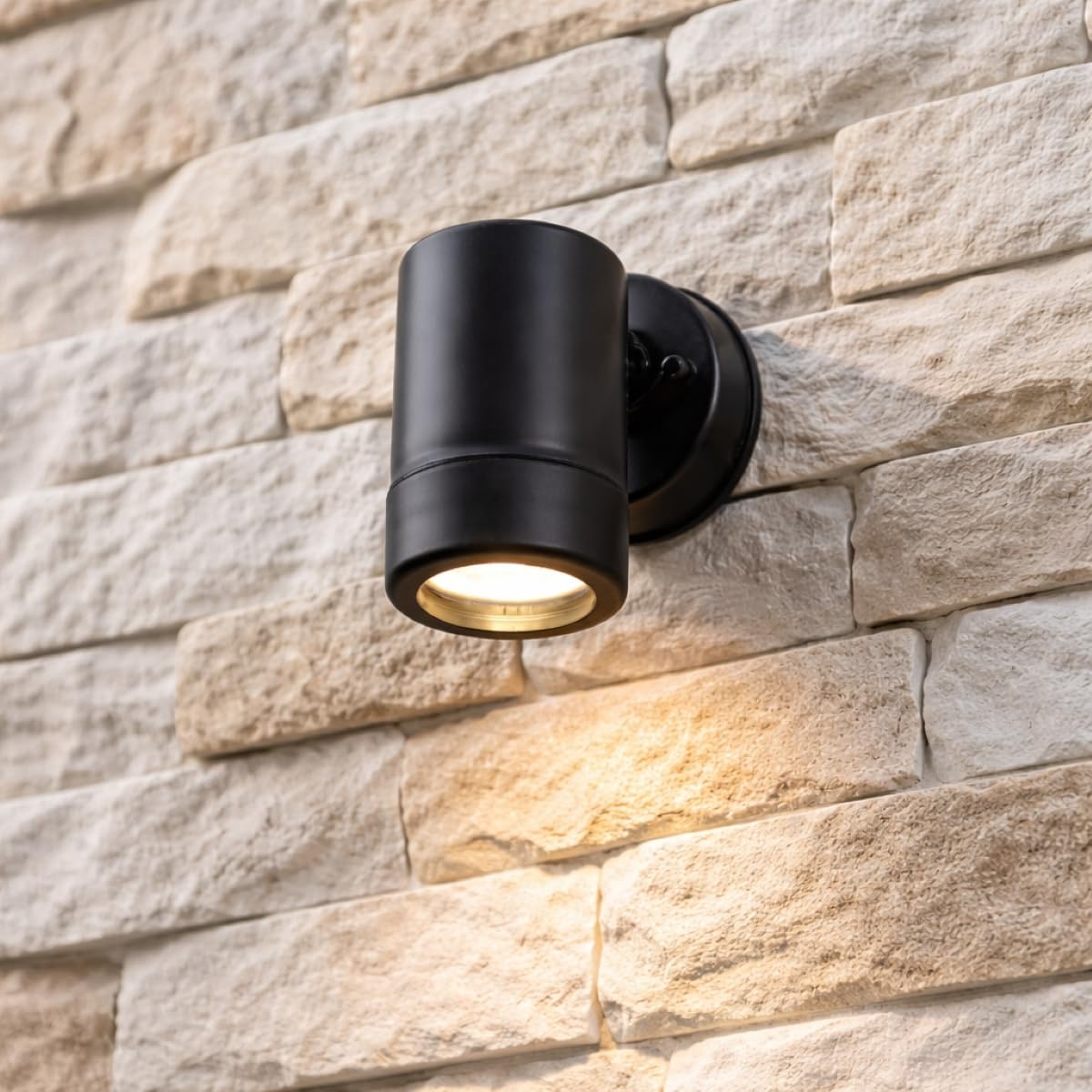 CGC Lighting Cgc Black Down Outdoor Wall Light Gu10 Outside Garden Patio Garage Door Lamp Ip54 Weatherproof Polycarbonate Corrosion Resistant from B&Q