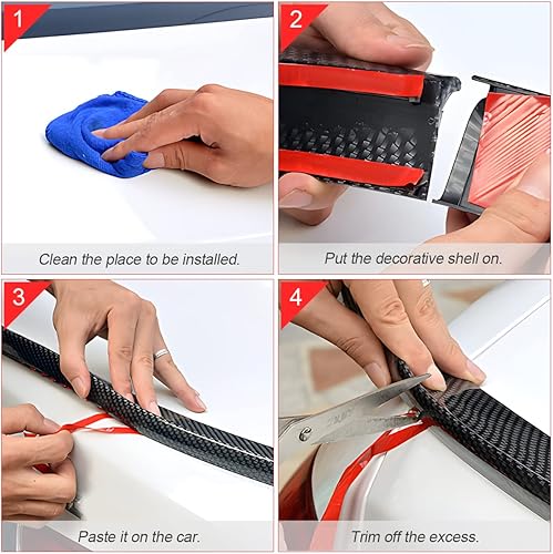 Miniatura 5 de Blilo Kit de alerón para maletero de automóvil, kit universal de barra de tira de ala trasera automotriz de 4.9 pies, instalación sin perforaciones,