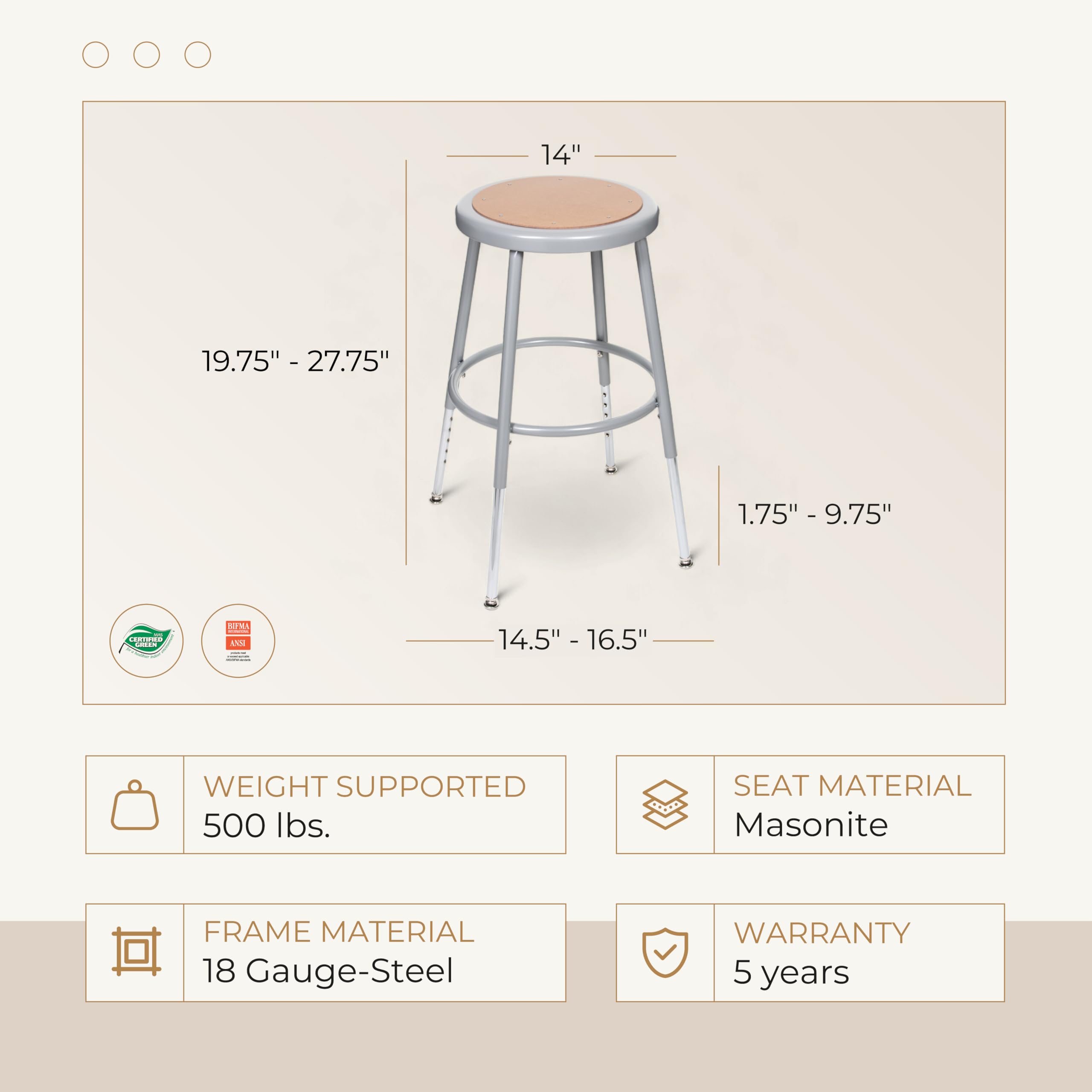Amazon｜OEF家具(高さ調節可能なスチールスツール2個パック、高