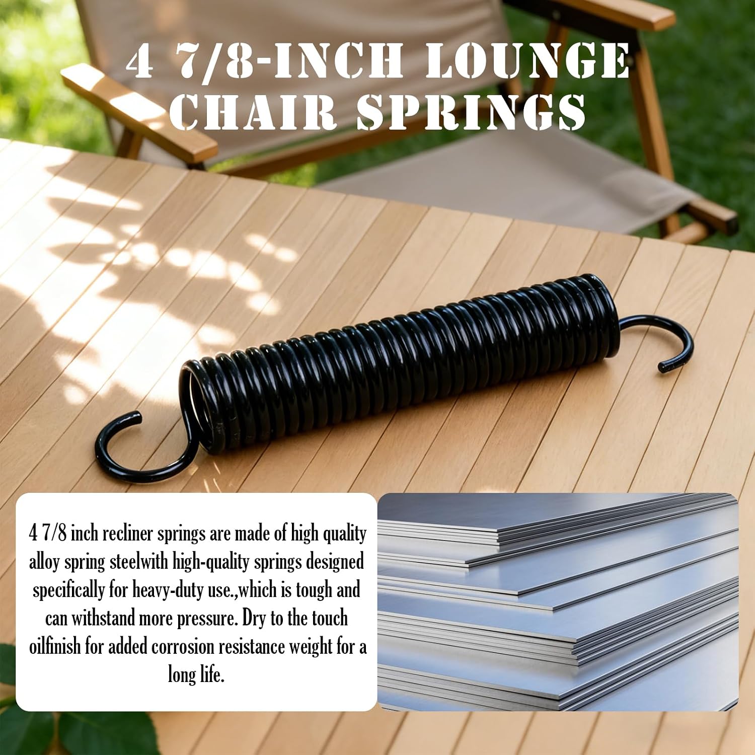 4-7/8 Inch Recliner Chair Tension Springs Replacement Mechanism Furniture | Fits for Lane, Action, Lazy Boy Sofa Chairs and 0521 Comfort King Replacement Extension Spring Parts 2 Pack