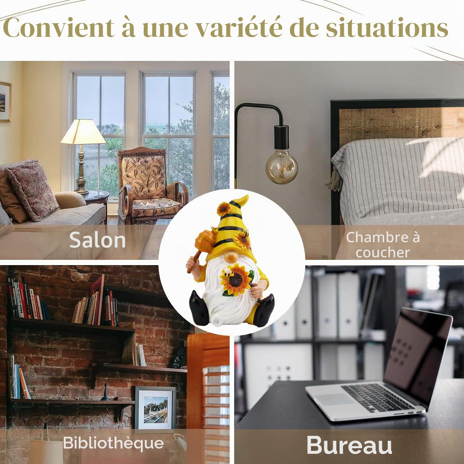 Cadeau Maman, Abeille GNOME Decoration, Statue Jardin Exterieur, Cadeau Anniversaire Femme, Nain de Jardin Rigolo, GNOME Décoration pour Extérieur, Balcon, Cour, Terrasse