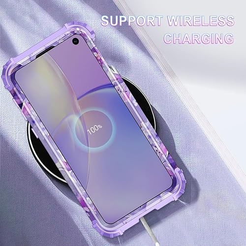 Miniatura 4 de Casetego Funda compatible con Galaxy S10E, patrón de mármol de tres capas, resistente, resistente, a prueba de golpes, cuerpo completo,
