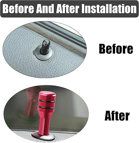 Miniatura 4 de 4 pines de aleación de aluminio para cerradura de puerta interior, pomos de bloqueo de puerta de automóvil, 1.9 x 0.4 pulgadas, decoración universal