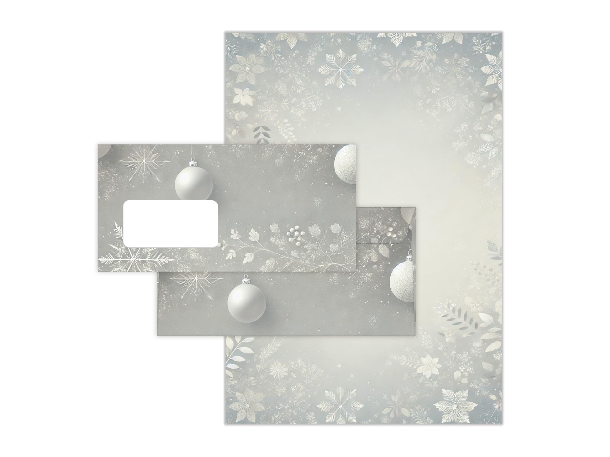 Briefpapier Weihnachten Weihnachtsbriefpapier mit Umschlag Umschlägen mit Fenster Weihnachtspapier A4 für Kunden (250 Blätter + 250 Umschläge)