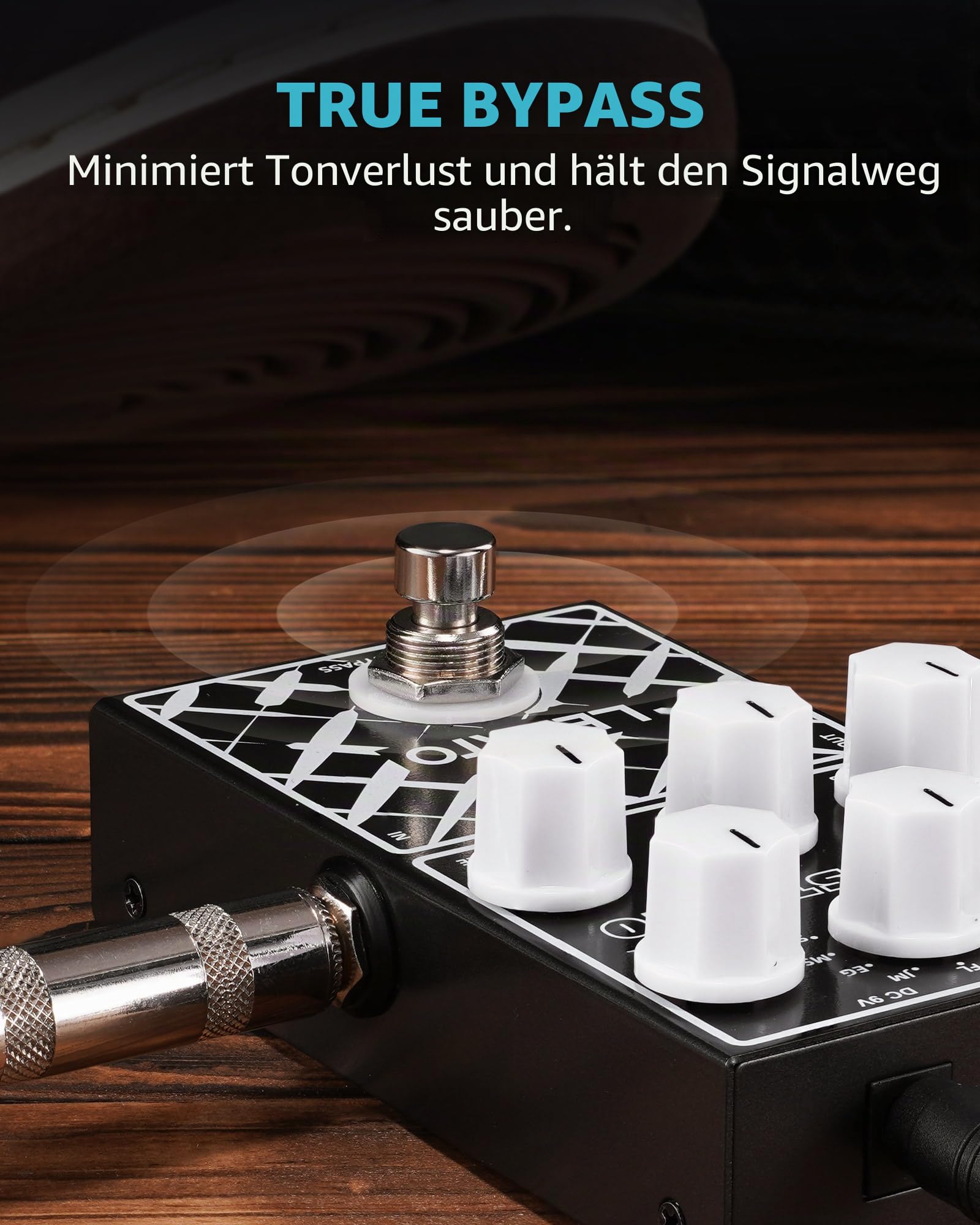 LEKATO Preamp Pedal Digitales Gitarren-Effektpedal 9 Vorverstärkermodelle mit 3 Band EQ für E-Gitarre