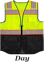 Vista 4 de Chaleco de seguridad reflectante de malla con logotipo personalizado con cremallera Chaleco de alta visibilidad para construcción al aire libre Ropa