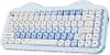 YUNZII C75 Wireless Mechanical Keyboard, 75% Layout Hot Swappable Creamy Keyboard NKRO, PBT MOA Keycaps RGB Backlit Gasket Mount, Cute Cake Design BT5.0/2.4G/USB-C (Blue, Candy Linear Switch)