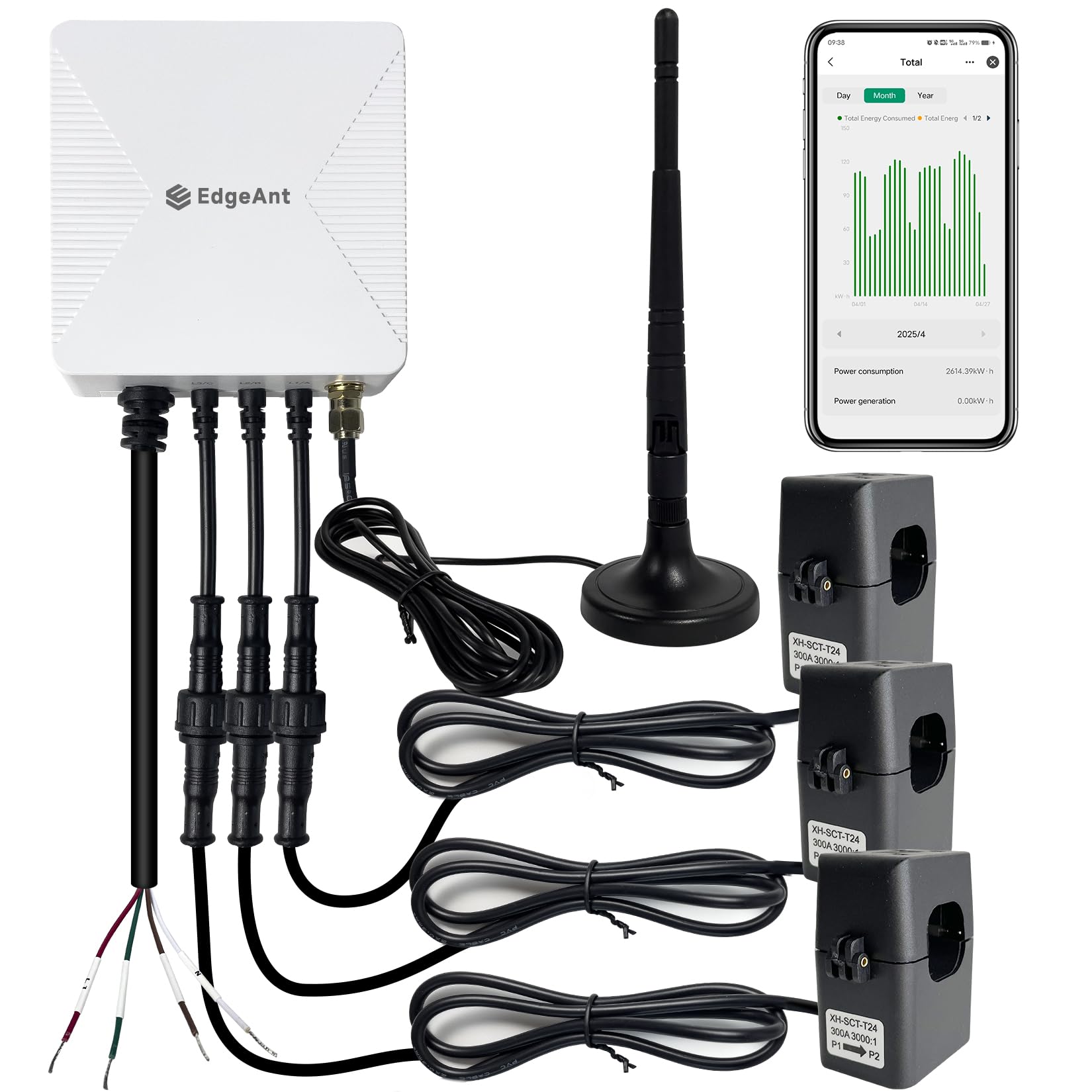 Energy Monitor with 3 * 300A Circuit Level Sensors, Smart Home Power MonitorTrack Electricity in Real Time, WIFi Meter Solar/Net Metering, Home Energy Automation and Control-image-36