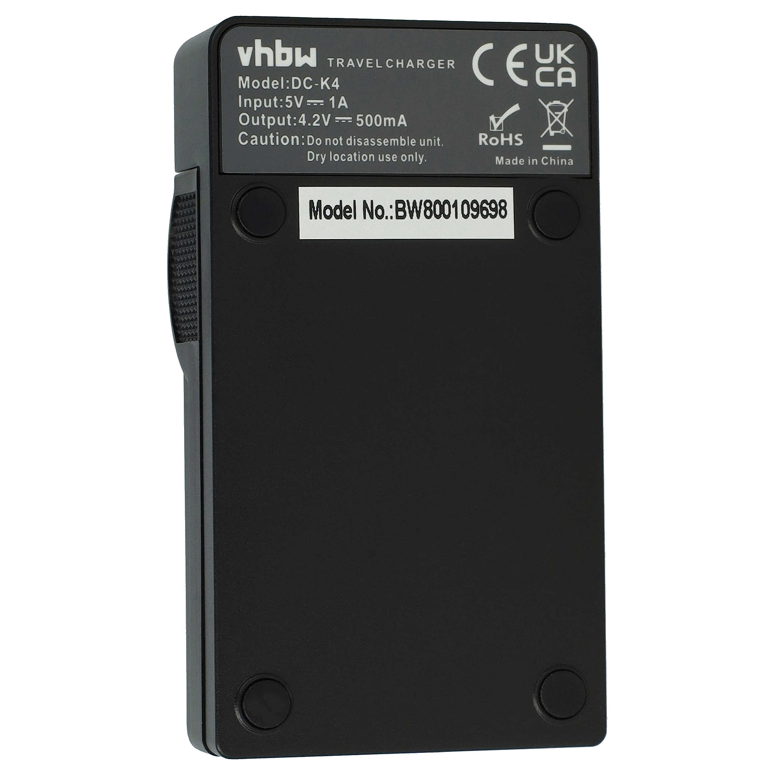 vhbw caricabatterie USB compatibile con Casio Exilim EX-H15 HI-Zoom batterie di videocamera, reflex - Stazione di ricarica