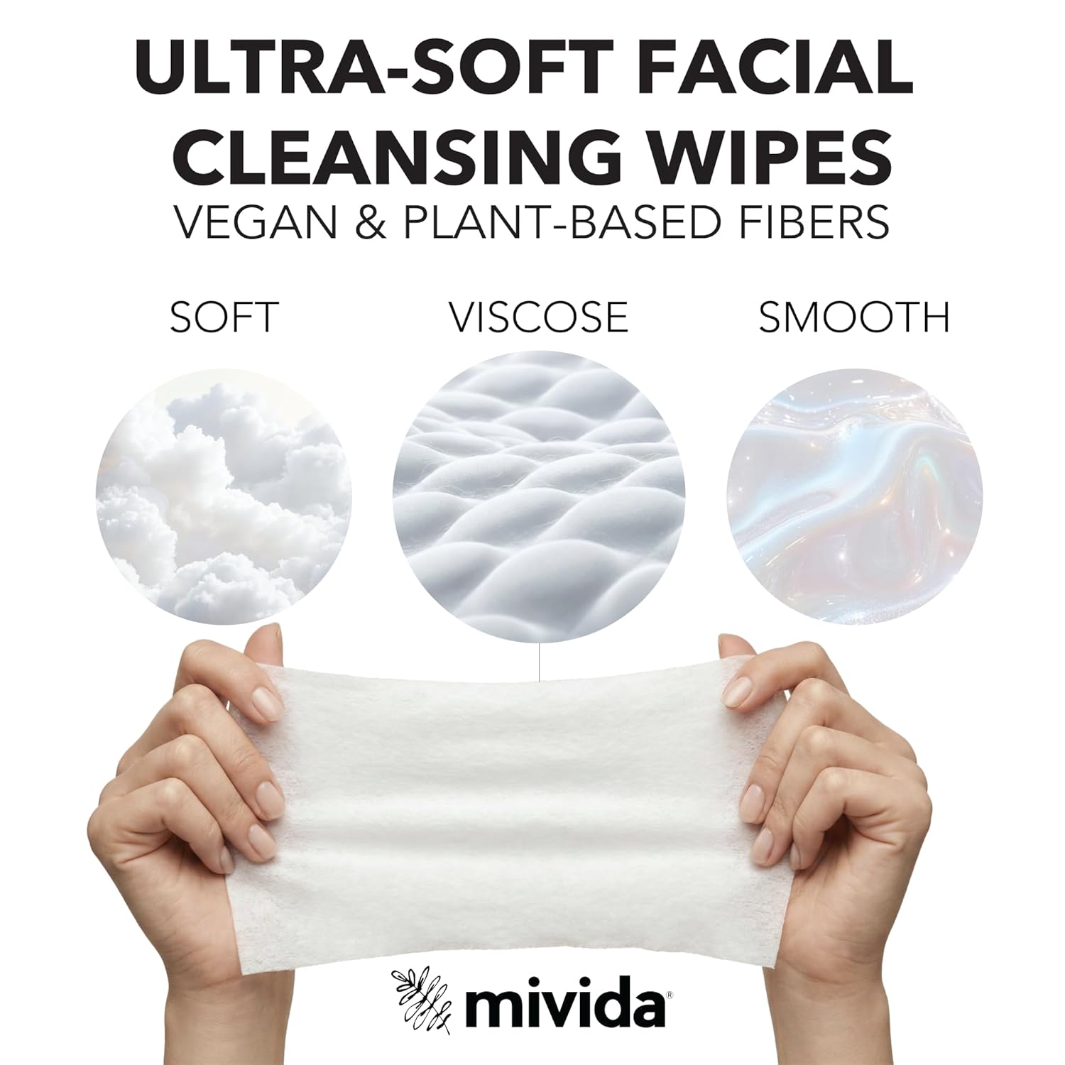 mivida Hypoallergenic makeup wipes bulk | Dermatologist Tested | Variety Box, 4 Packs Vitamin E + 4 Packs Hyaluronic Acid | Alcohol & Fragrance-Free make up wipes bulk | 8 Packs x 50 Wipes, 400ct