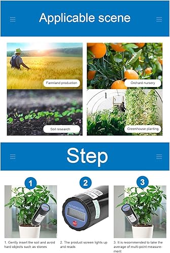 Miniatura 7 de Medidor de sensor de suelo, sensor de medidor NPK, probador de suelo, detector inteligente de fertilizantes de nutrientes, probador de suelo, kit de