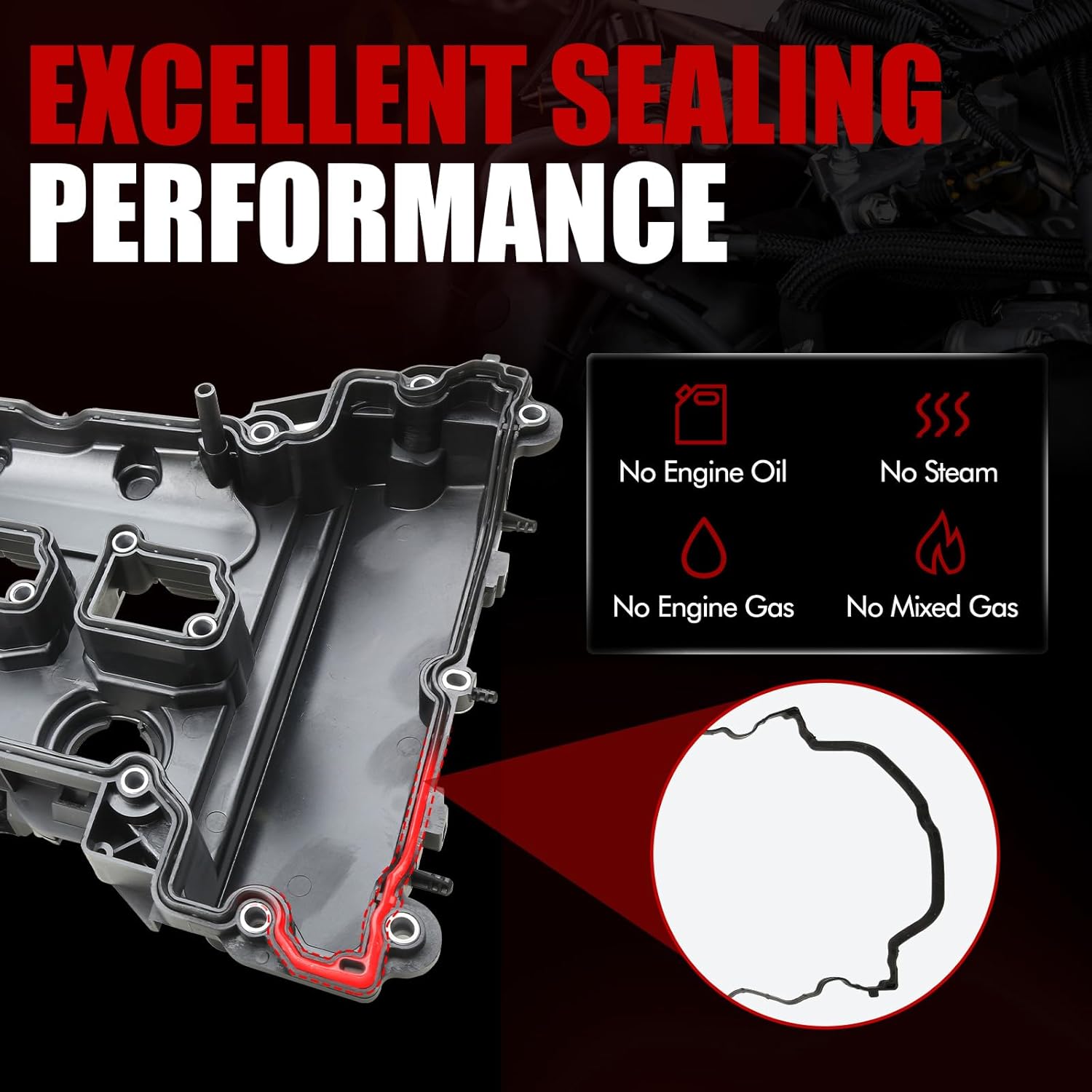MITZONE Valve Cover Kit Compatible with Mercedes-Benz C180 C200 C250 E200 E250 SLK200 SLK250 2011 2012 2013 2014 2015 1.8L L4