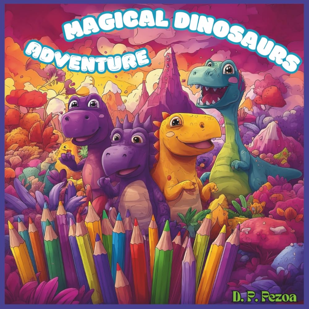 Magical Dinosaurs Adventure: A Fantasy Coloring Book for Kids: Beautiful Fairyland Coloring Pages for Kids – Fantasy, Fun, and Imagination Ages 3–12