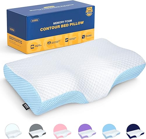 Miniatura 1 de Octifie Almohada cervical ajustable para aliviar el dolor de cuello y hombros, 5 almohadas de espuma viscoelástica de apoyo para dormir, almohada