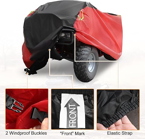 Miniatura 5 de X AUTOHAUX Cubierta impermeable para ATV Polaris Sportsman Scrambler para Can-Am Outlander 4 Wheeler cubre cuádruple protección se adapta a la
