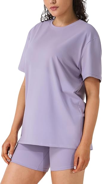 2 Piece Lounge Sets for Women, Short Sleeve Oversized Tee & Biker Shorts, Casual Summer Outfits Matching Set