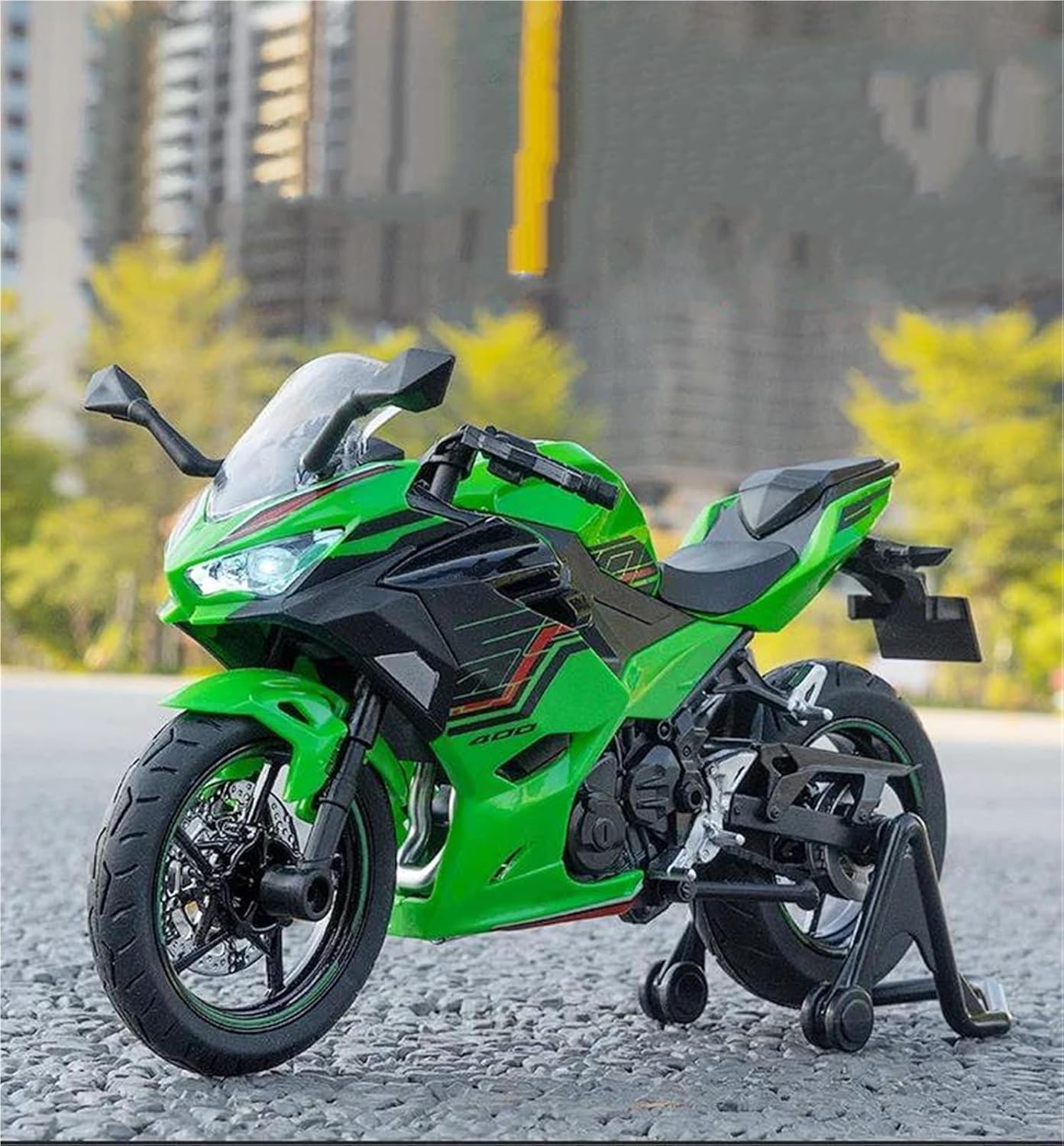 Collection 1/12 Motorcycle Model Diecasts Portable Racing Finger Motobike Simulation Collection Toys for for Ninja 400(Green)