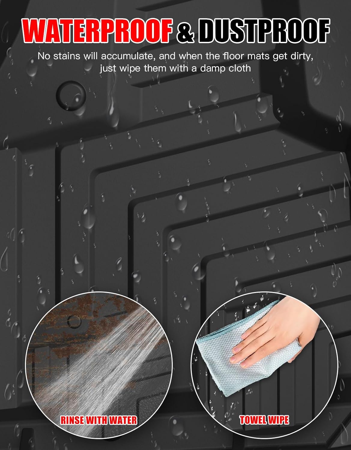 TPE Floor Mats for Can-Am Maverick X3, Front TPE Non-Slip Floor Liner All Weather Protection Waterproof Slush Mats for Can Am Maverick X3 2017-2025 Accessories