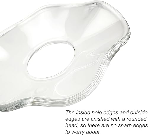 Miniatura 3 de VGEUNA Bobeches de vela de vidrio doblado, 4 anillos de cera cónica, Bobeches para portavelas (caldera)