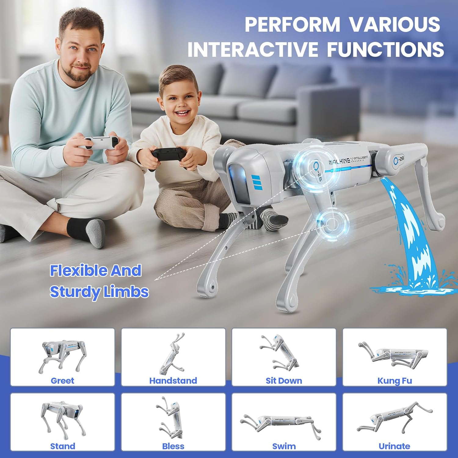 cxjoigxi Smart Robot Dog Toy, Interactive STEM Robot Pet, Voice & Remote Control, App Programming, 30+ Actions, Bionic Walking, Robotic Dog Birthday Gifts for Kids Boys Girls Age 6+