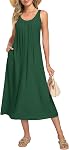 MISFAY Robe Maxi d'été pour femmes Sans manches Dos Hollow Out Longue robe Plage Sundresss avec poches