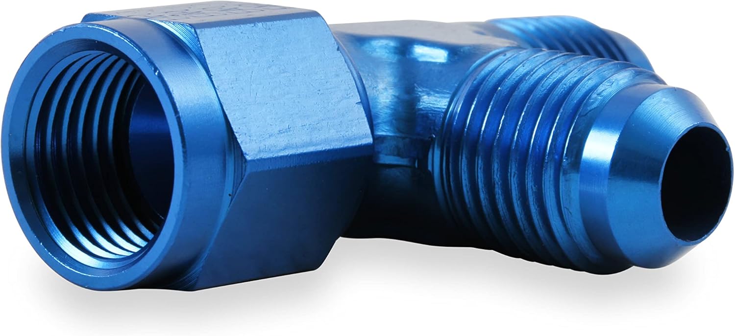 Earl's 926106 Blue Anodized Aluminum -6AN Tee - Female Swivel On Run Adapter