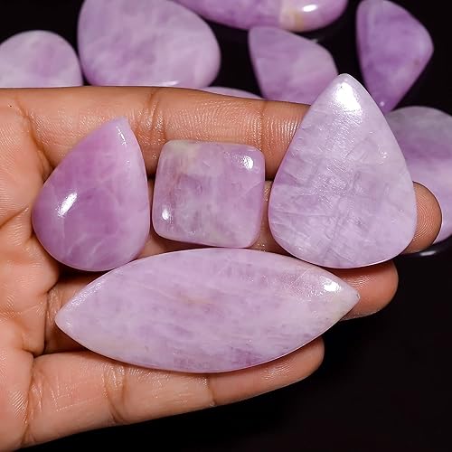 Miniatura 8 de Natural Loose Gemstone 5 Piece Cabochons Lot Jewelry Making Loose Gemstone, Stone Shape Oval & Pear, Stone Size 20-35 mm (Apache Gold Stone)