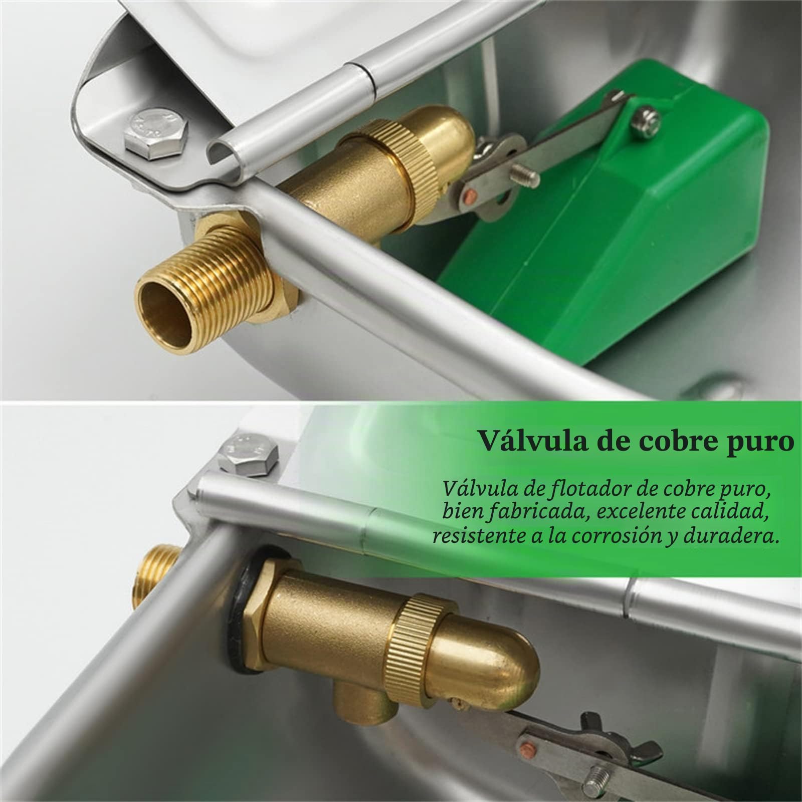 Bebedero automático de acero inoxidable con válvula flotante para caballos, vacas, cabras y ovejas, 4 litros