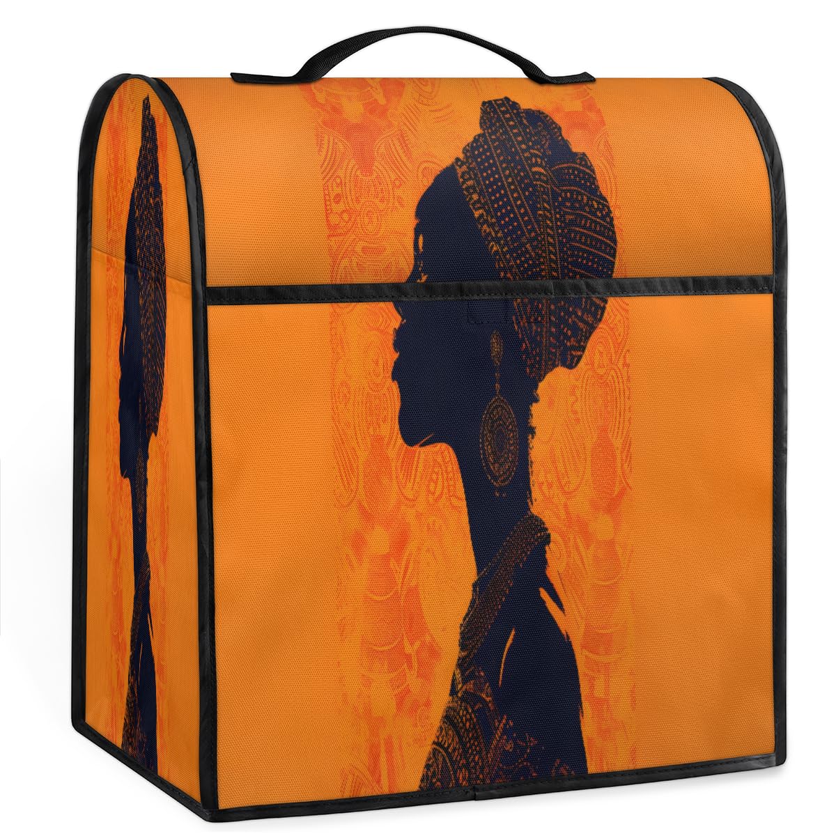 Coffee Maker Cover Africa Woman Ethnic Kitchen Appliance Covers Small Appliance Covers Blender Cover Juicer Cover Dust Covers for Kitchen Appliances with Top Handle and Pockets,Washable,B598