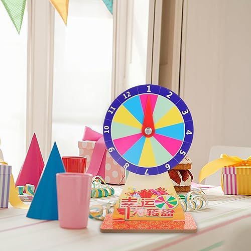 Miniatura 3 de Alasum Lucky Draw Entertainment - Tocadiscos borrables, rueda de premio giratoria, con soporte, mesa de premio, rueda de premio, arco iris, rifa de