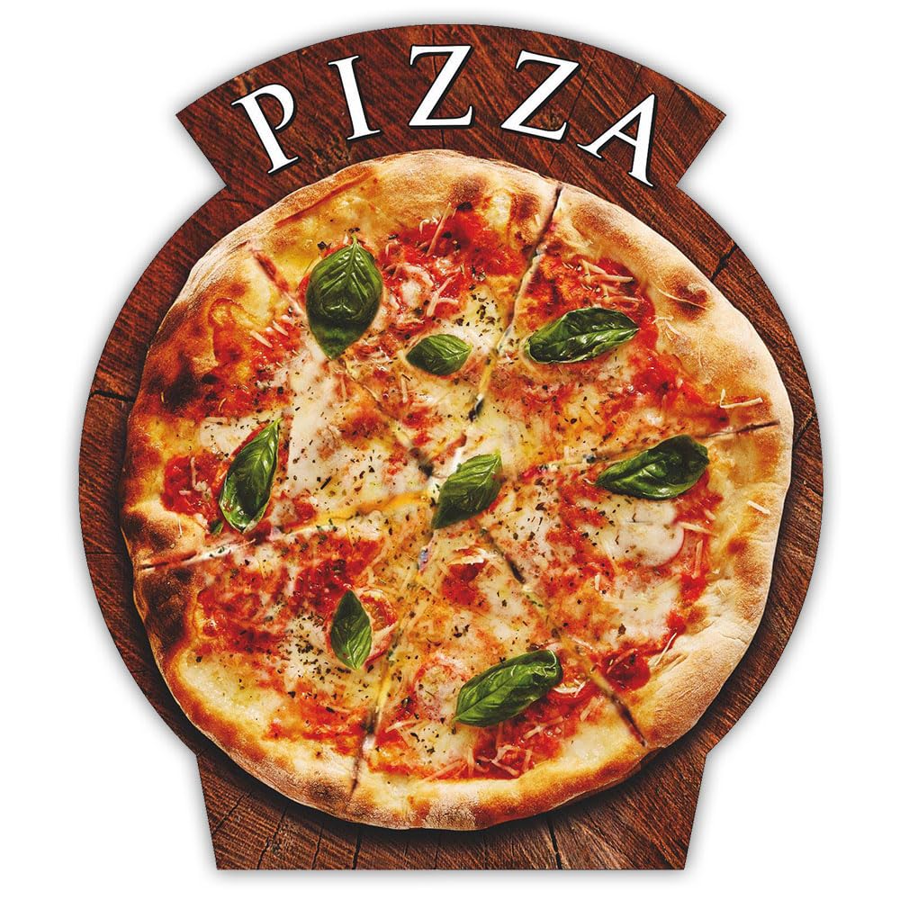 Doppelseitiger Kundenstopper 154 x 74 cm, wasserdichter Werbeaufsteller mit Kreidetafel, 16 Motiven, wechselbarer Werbeplatte, Holzgestell in Pink oder Braun für Café (Rosa, 9. Pizza Margherita)