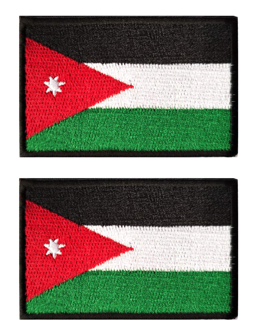 2 PCS Jordan Flag Patches Embroidered Tactical Military Morale Patch Applique Fastener Hook and Loop
