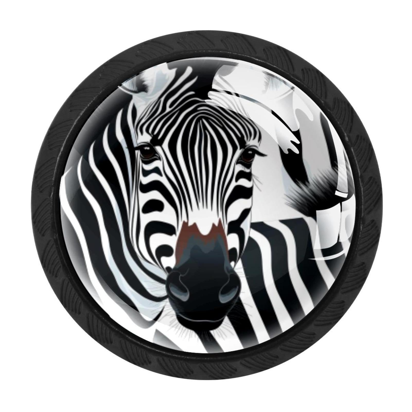 CHENZZZZ 4 pcs Zebra Cabinet Knobs Crystal Drawer Pulls for Kitchen, Bathroom Cabinet, Dresser and Cupboard