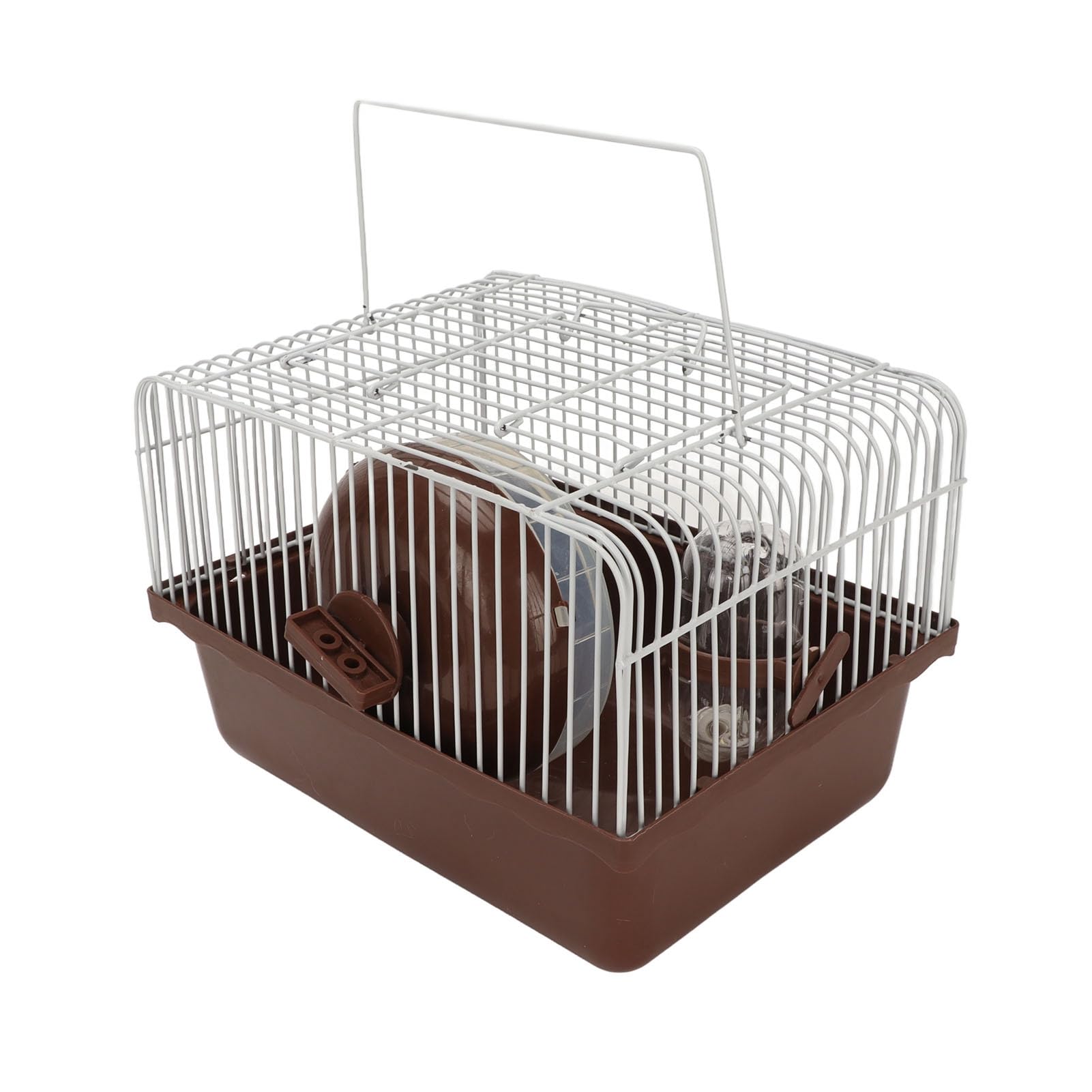 CHICIRIS Hamster Cage, Portable Plastic Small Pet House with Water Bottle and Wheel, 9.1x6.7x6.3in for Guinea Pigs and Rabbits