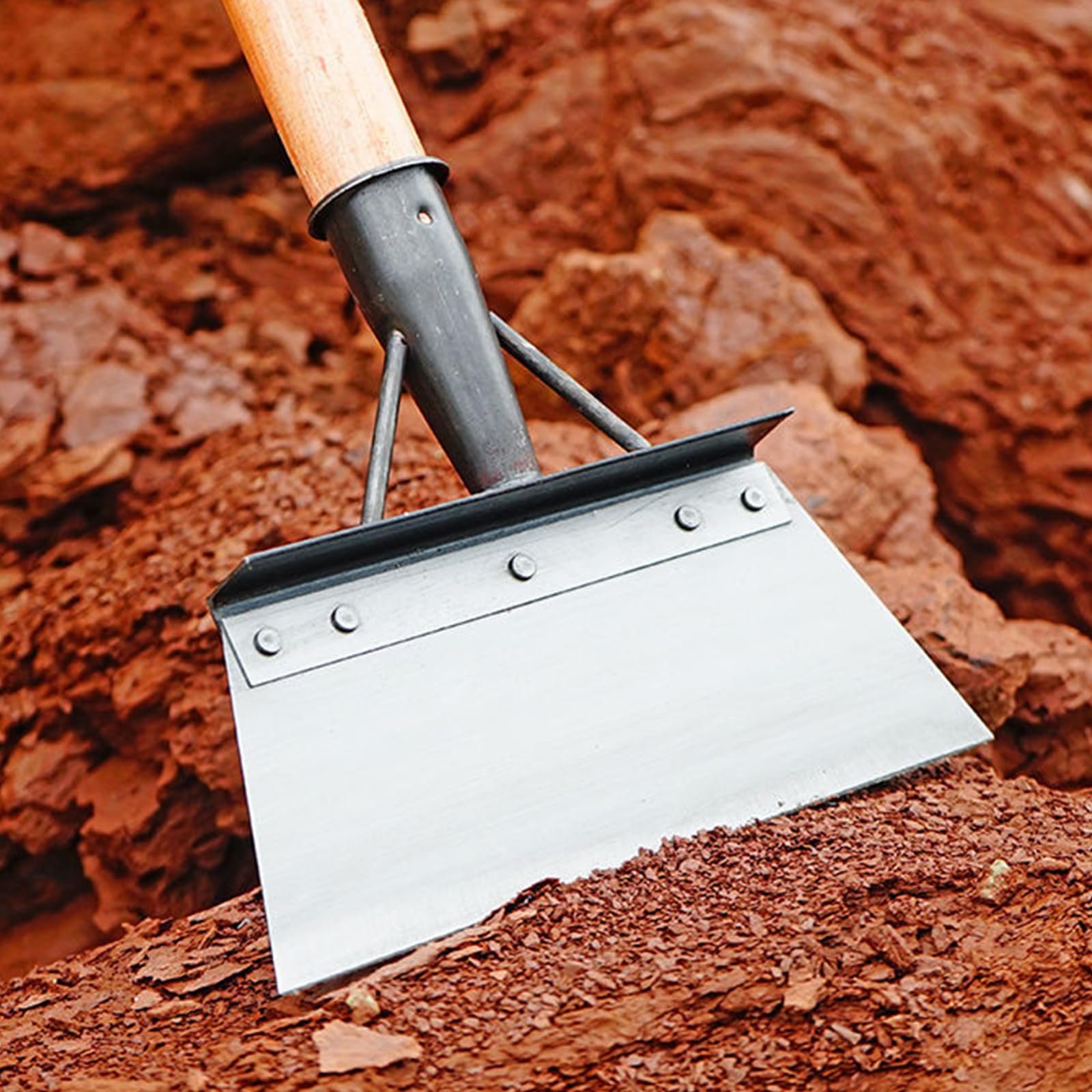 Pala da Giardino Multifunzionale, per eliminare Il Ghiaccio e spalare la Neve, in Acciaio Inox, per Erbacce e Muschio, Pala per la Pulizia del Giardino, diserbo, Piante, agricola (23cm)