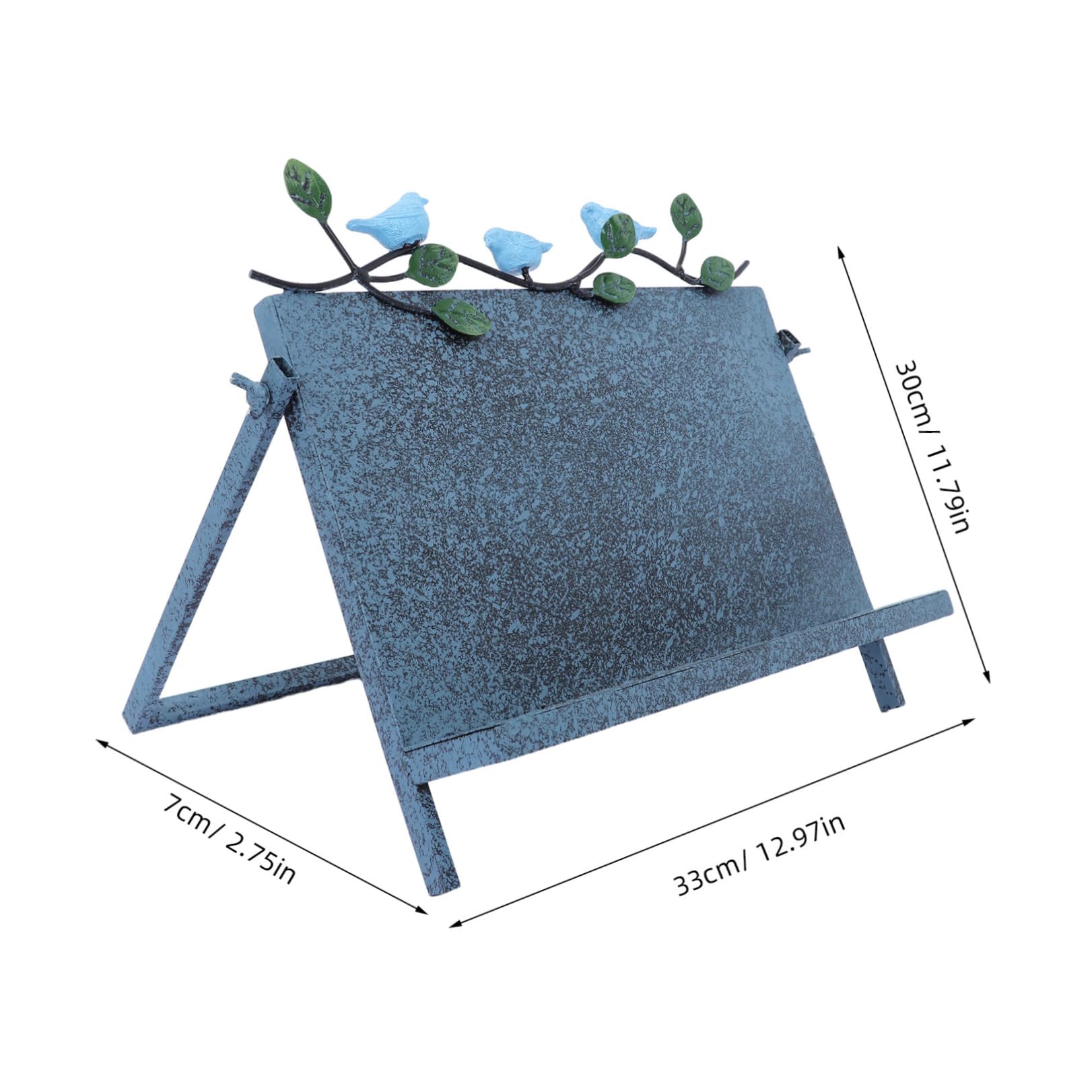 Soporte de Lectura de Hierro Azul para Escritorio y Libros | Ángulos Ajustables, Estable y Fácil de Limpiar, Estilo Clásico Minimalista para Cocina, Textos, Revistas