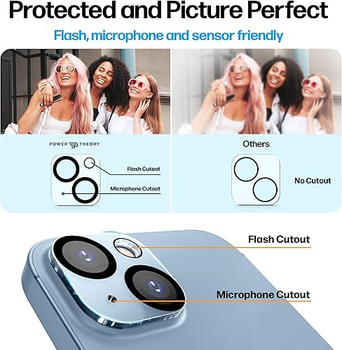 Miniatura 10 de Power Theory Protector de pantalla diseñado para iPhone 14 Pro, con protectores de lente y funda transparente compatible con Magsafe dureza 9H, kit