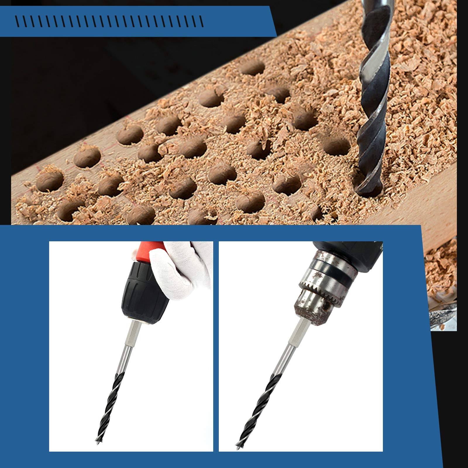 5-teiliges Kombi-Bohrer-Set – 4–10 Mm, Sechskantschaft, Zum Bohren & Gewindeschneiden In Einem Schritt